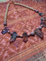 Purple and Aqua Stone Necklace