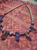 Purple and Aqua Stone Necklace